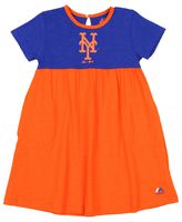 OuterStuff MLB Little Girls Kids 7th Inning Twirl Dress, New York Mets, Large 6X