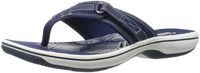 Clarks Women's Breeze Sea Flip Flop, New Navy Synthetic, 10 B(M) US