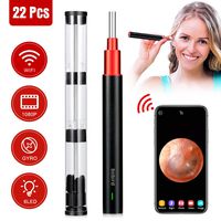 Ear Wax Removal Kit, Ear Endoscope Tool(22 Pcs), 1080P FHD Ear Wax Remover, Ear Camera, WiFi Visual Ear Scope with Light, Compatible with Smartphone and Tablet