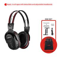 SIMOLIO 1 Pack of IR Wireless Headphones for Car DVD/TV, 2 Channel Car Headphones for Kids with 3.5mm Aux Cord, Cars Kids Headphones