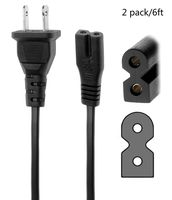 Genuine 6FT AC Power Cord Singer Power Cord Sewing Machine Cable for Fig8 Brother Singer Husqvarna Viking Babylock Sewing Machine Models and Vizio-LED-TV Smart-HDTV E-M-Series (2 Pack)