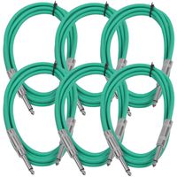 Seismic Audio SASTSX-6Green-6PK 6-Feet TS 1/4-Inch Guitar, Instrument, or Patch Cable, Green