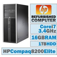 HP Compaq 8200 Elite CMT/Core i7-2600 @ 3.4 GHz/16GB DDR3/1TB HDD/DVD-RW/Windows 10 Home 64 BIT