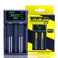 2-Bay Smart Battery Charger Universal Battery Charger Digital Display LiitoKala LII-S2 for 18650 26650 21700 AA AAA 18350 RCR123 14500 IMR 10440 Li-ion Ni-MH Ni-CD LiFePO4 Rechargeable Batteries