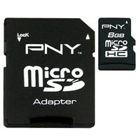 PNY 8 GB microSDHC Class 4 Flash Memory Card (P-SDU8G4-GE)