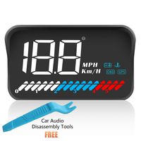 ACECAR Car Universal Dual System HUD Head Up Display OBD II/GPS Interface,Vehicle Speed MPH KM/h,Engine RPM,OverSpeed Warning,Mileage Measurement,Water Temperature,Voltage