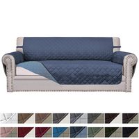 Easy-Going Sofa Slipcover Reversible Sofa Cover Furniture Protector Couch Cover Elastic Straps Pets Kids Children Dog Cat (Oversized Sofa, Dark Blue/Light Blue)
