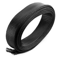 uxcell Nylon Expandable Sleeving Wire Protector 3.9M 30mm Width Black