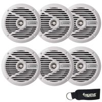 Alpine SPS-M601 Bundle - Three Pairs of SPS-M601W White 6.5" 2-Way Marine Coaxial Speakers (6 Speakers)