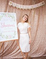 TRLYC Sequin Ture Champagne Fabric Photography Backdrop-5X6FT for Party