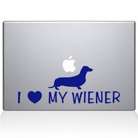 The Decal Guru I Love My Wiener Decal Vinyl Sticker, 13" MacBook Air, Dark Blue (1448-MAC-13A-DB)