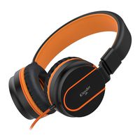 Elecder i36 Kids Headphones Children Girls Boys Teens Foldable Adjustable On Ear Headphones 3.5mm Jack Compatible iPad Cellphones Computer Kindle MP3/4 Airplane School Tablet Black/Orange
