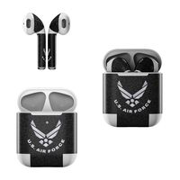 Skin Decals for Apple AirPods - USAF Black - Sticker Wrap Fits 1st and 2nd Generation