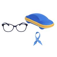 Kids Blue Light Blocking Glasses for Boys Girls with Adjustable Strap + Case + Cleaning Cloth
