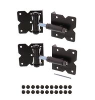 7Penn Self-Closing Black Gate Hinge 2-Pack with Installation Screws and Swing Adjuster Tool - Outdoor Vinyl/Wood Fence