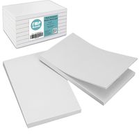 [10 Pack] 100 Sheets Plain Notepad - 4 x 6" White Blank Memo pad, Scratch Pad for Restaurant Server, Concession Stand, School and Office Supplies
