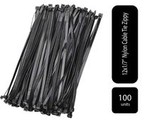 Black Zip Ties by Stord - 100-units, 12-inch size - 3.6x300mm  - Long Heavy Duty Tie with UV Protection that Make This One the Best for External Appliances