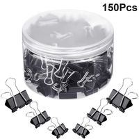 150 Pieces Binder Clips Paper Clamp Clips Assorted Sizes (Black)