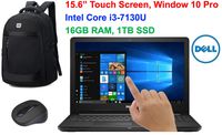 2019 Newest Dell Premium Inspiron 15.6-inch Touch-Screen HD Laptop, Intel i3-7130U, 2.7GHz Processor, 16GB RAM, 1TB SSD, WiFi, HDMI, Webcam, Bluetooth, Windows 10 Pro, Wireless Mouse and Backpack