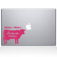 The Decal Guru Now Now Brown Cow MacBook Decal Vinyl Sticker - 11" MacBook Air - Pink (1138-MAC-11A-BG)
