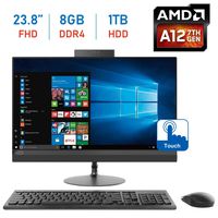 Lenovo Ideacentre Premium 520 23.8-inch 1920 x 1080 Touchscreen All-in-One Desktop PC, AMD A12-9720P 2.7GHz, 8GB DDR4, 1TB 7200RPM HDD, 802.11ac WiFi, Radeon R7, HDMI, DVD-RW, Bluetooth, Windows 10