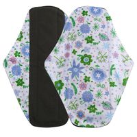 WYTong Washable Charcoal Bamboo Mama Cloth/ Menstrual Pads/ Reusable Sanitary Pads Panty Liners (White, L)