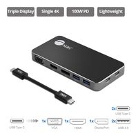 SIIG USB-C MST Multi-Monitor Laptop Docking Station [Single 4k, Dual 1080p, or Triple 720p] (Thunderbolt 3 Compatible Hub) with 100W Power Delivery/Charging, HDMI, DisplayPort, VGA, 2x USB 3.0 + 1x USB-C Data Port, NOT for Mac OS (JU-DK0D11-S1)