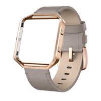SWEES Leather Bands Compatible with Blaze Smart Watch, Genuine Leather Replacement Band with Metal Frame Small & Large for Women Men, Champagne Gold, Rose Gold, Black, Brown, White, Grey, Beige