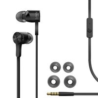 MuveAcoustics Spark Wired in-Ear Headphones - Sports Noise Cancelling Stereo Earbuds with Mic for Men and Women, Black