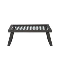 AmazonBasics Medium Portable Folding Camping Grill Grate - 18 x 12 x 7 Inches, Black Steel