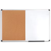 Blue Summit Supplies 36 Inch x 48 inch Combination Magnetic Whiteboard and Corkboard with Aluminum Frame, Melamine Dry Erase and Bulletin Board Combo, Detachable Marker Tray