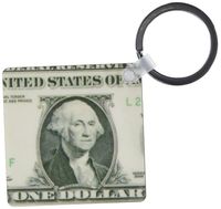 3dRose Dollar Bill - Key Chains, 2.25 x 4.5 inches, set of 2 (kc_34647_1)
