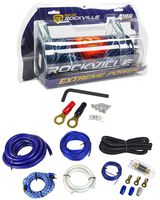 Rockville RXC4D 4 Farad/12 Volt Digital Power Capacitor+RWK01 0 AWG Amp Wire Kit