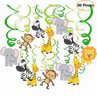 Packingmaster 30Ct Jungle Animals Hanging Swirl Decorations for Forest Theme Birthday Baby Shower Festival Party