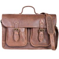Scully Aero Squadron Leather Front Flap Workbag Laptop Briefcase Brown