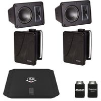 Kicker KB6000 Black Outdoor Speakers (2 Pairs) with Dub 480 Watt Amplifier