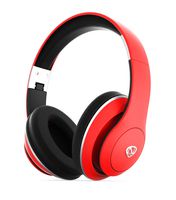 NCredible1 Bluetooth Wireless Headphones, Hi-Fi Stereo Tuned by Nick Cannon, Portable Foldable Headset, Adjustable Padded Headband, Soft Ear Cushions, Built-in Mic, Ear Cup Controls (Red)