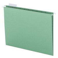Smead Colored Hanging File Folder with Tab, 1/5-Cut Adjustable Tab, Letter Size, Green, 25 per Box (64061)