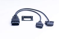 Arteckin Universal 16pin Male to Female Adapter OBD 2 Splitter Y Cable with Underdash Bracket for GPS Tracking Device