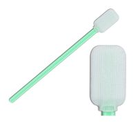 100Pcs Double-Layer Polyester Cleaning Swabs with Large Rectangle Tip 5'' Long Handle Swabsticks for Printhead, Camera, Optical Lens, Electronics, Detailing