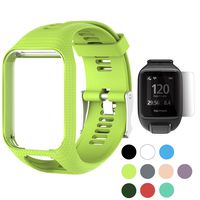TUSITA Wristband for Tomtom Runner 2 3/Spark/Spark 3/Golfer 2/Adventurer, Replacement Silicone Band Strap Accessory (Green)