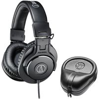 Audio-Technica ATH-M30x Professional Headphones with Slappa Hard Body PRO Full Sized Headphone Black Case