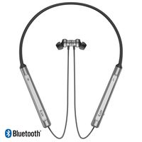 iLuv Metal Forge Neck Air, Wireless Neckband Headphones with Dynamic Sound, Metallic Earbuds, Noise Isolation, IPX4 Rated Sweatproof, Built-in Magnet, Hands-Free, Rechargeable Battery and Remote