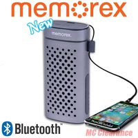 Memorex FlexBeats MWB3363 Portable Bluetooth Speaker Aux Audio Input 3.5W RMS System Power with Built-in Microphone - Gunmetal Gray