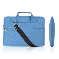 Holilife 14-15.4 inch Laptop Case with Strap, Laptop Messenger&Shoulder Bags Canvas Tablet Shoulder Bag Carrying Case MacBook Bag Business Briefcase for Chromebook/MacBook/Ultrabook/Notebook - Blue