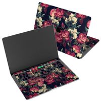 Wonder Wild Skin For MacBook Decal Vinyl Air 11 inch Apple Mac 13 Retina 12 Pro 15 Keyboard 2019 2018 2017 2016 2015 Protective Sticker Laptop Dark Roses Vintage Pink Flowers Floral Garden Beige Black