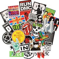 Beyong Rock and Roll Stickers for Laptop, Guitar Bass Drum Skateboard Bicycle Motorcycle Car Bumper Vinyls Stickers and Decals (Rock Sticker 50Pcs)