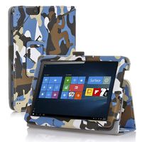 TNP Microsoft Surface Pro 4 Case (Camouflage Blue & Black) - Slim Synthetic Leather Folio Stand Cover with Auto Sleep Wake and Stylus Holder for Microsoft Surface Pro 4 12.3-inch Windows 10 Pro Tablet