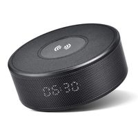 Bluetooth Speaker with Qi Wireless Charger Alarm Clock FM Radio Microphone, Portable Bluetooth V4.2 Speaker for Hands-Free Calls, 5 Watts 8-Hour Playtime, Perfect Wireless Speaker for iPhone, Samsung