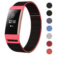 HAPAW Nylon Bands Compatible with Fitbit Charge 3, Soft Adjustable Breathable Sport Replacement Band Accessories Wristband Women Man for Charge 3 / Charge 3 SE Watch